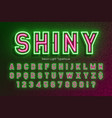 neon light alphabet extra glowing font type vector image
