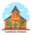 religion catholic or christian church facade vector image