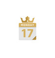 king calendar logo icon design vector image