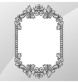 baroque ornamental antique silver frame on white vector image