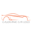 calligraphic car logo vector image