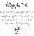 calligraphic font with numbers ampersand vector image
