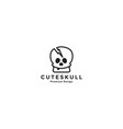 cute skull with thunder logo symbol icon design vector image