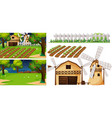 farm element set isolated with scene vector image