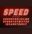 neon light alphabet extra glowing font type vector image