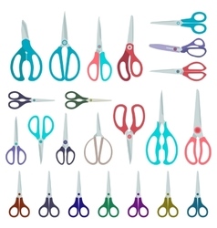Realistic detailed 3d scissors set Royalty Free Vector Image