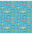 moving houses on cars seamless pattern background vector image