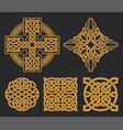 celtic cross and knot set ethnic ornament vector image