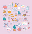set cozy stickers the concept home coziness vector image