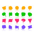 speech bubble color silhouette icons set vector image