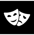 theater and mask icon drama comedy tragedy vector image