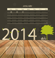 2014 calendar monthly template vector image