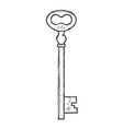 hand drawn key isolated on white background vector image