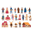 medieval village kingdom set vector image vector image
