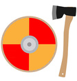 viking shield and axe vector image vector image