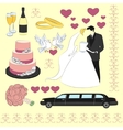 wedding icon set vector image
