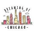 chicago skyline sticker vector image