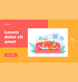 girl and cat relaxing on sofa flat vector image vector image
