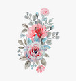 handmade watercolor bouquet of flowers - rose vector image