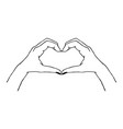 trendy gesture - heart made with hands vector image