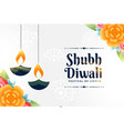 cultural shubh diwali template with artistic diya vector image vector image
