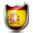 Flag of Spain metal shield vector image vector image