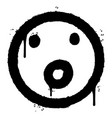 graffiti shocked face emoticon sprayed isolated vector image