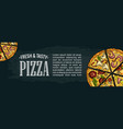 horizontal poster slice pizza pepperoni hawaiian vector image vector image
