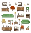 home furniture elements in flat style vector image