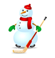ice hockey snowman vector image vector image