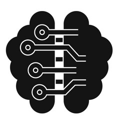 Ai smart brain icon simple style Royalty Free Vector Image