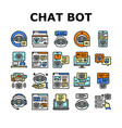 chat bot robot service online icons set vector image