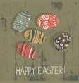 easter eggs on wooden board happy vector image vector image