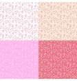 set of seamless patterns with hearts vector image vector image