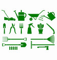 set stylized garden tools vector image