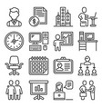 office icons set on white background line style vector image vector image