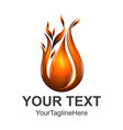 fire logo template 3d easy to edit vector image vector image
