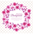 floral watercolor wreath with pink flowers vector image vector image