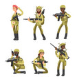 military man and woman cartoon characters isolated vector image