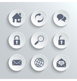 web icons set - white round buttons vector image