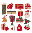 christmas and new year decorations vector image vector image