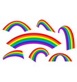 rainbow set arch different styles vector image