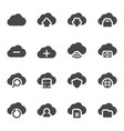 black cloud icons set vector image