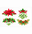 christmas decorations compositions set vector image