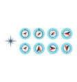 navigation set blue icon compass tourism vector image
