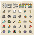 30 colorful doodle icons set 12 vector image vector image