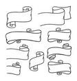 a set of flat black isolated silhouettes vector image