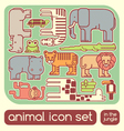 jungle animals set vector image vector image