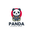 logo panda school mascot cartoon style vector image