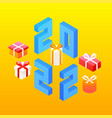 2022 new year presents vector image vector image